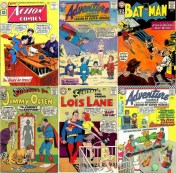 Baby Transformations, Baby Collage Key, Action #284, Baby Superman, Adventure #317, Baby Legions of Superheroes, Batman #147, Baby Batman, Jimmy Olsen #66, Baby Perry White, Lois Lane #10, Baby Lois Lane, Adventure Comics #356 
