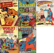 Caveman Transformations, Caveman Collage Key, Action #169, Clark Kent, Caveman, Blackhawk #205, Superman #171, Superman Caveman, World’s Finest #138, Caveman Batman, Caveman Robin, Caveman Superman, World’s Finest #151, Superman Caveman, 