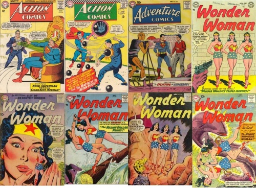 Doppelganger Transformations, Doppelganger Collage Key, Action Comics #312, King Superman, Adventure #255, Action Comics #341, Wonder Woman #62, Triplet, Wonder Woman #90, Giant Double, Wonder Woman #98, Wonder Woman #102, Wonder Woman #111 