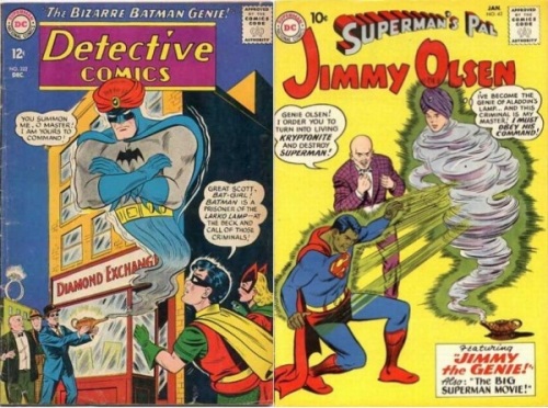 Genie Transformations, Genie Collage Key, Detective Comics #322, Batman Genie, Jimmy Olsen #42, Jimmy Olsen Genie