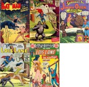 Jungle Transformations, Jungle Collage Key, Batman #72, Jungle Batman, Jimmy Olsen #10, Jungle Jimmy Olsen, Jimmy Olsen #98, Jungle Jimmy, Lois Lane #11, Leopard Girl, Lois Lane #124, Jungle Queen 