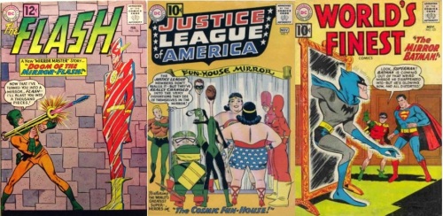 Mirror Transformations, Mirror Collage Key, Flash #124, Mirror-Flash, Justice League of America #7, Fun-House Mirror, World’s Finest #121, Mirror Batman 