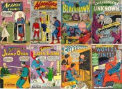 Giant Head Transformations, Giant Head Collage Key, Action Comics #256, Ultra Superman, Adventure Comics #324, Evolvo Lad, Blackhawk #205, Giant Headed Blackhawk, Challengers of the Unknown #39, Giant Headed Rocky, Jimmy Olsen #22, Super-Brain of Jimmy Olsen, Lois Lane #27, Lois Lane’s Super-Brain, Superman #224, Super Baby, World’s Finest #151, Batman of 800,000 AD 