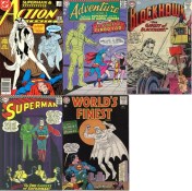 Ghost Collage Key, Action Comics #595, Superman Ghost, Adventure Comics #357, The Ghost of Ferro Lad, Blackhawk #127, Blackhawk Ghost, Superman #186, Clark Kent Ghost, Superman Ghost, World’s Finest #130, Batman Ghost