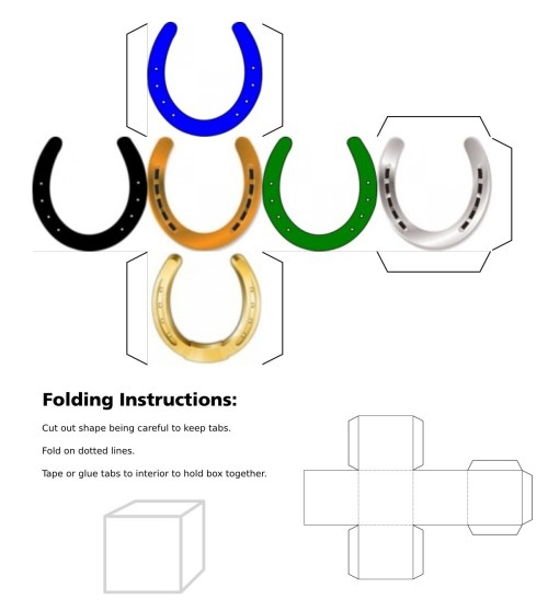 Horseshoe, cube, 3Dcube, dice, dice, Good Luck, Black Horseshoe, Blue Horseshoe, Green Horseshoe, Bronze Horseshoe, Silver Horseshoe, Gold Horseshoe