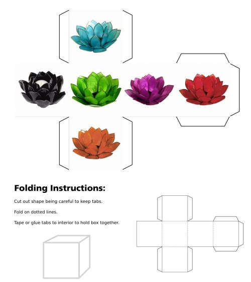 cube, 3D cube, Blue Lotus, Skt., utpala, Tib., ut pa la, Green Lotus, Orange Lotus, Gold Lotus, Pink Lotus, padma, pad ma dmar po, kamala, pad ma chu skyes, pundarika, pad ma dkar po