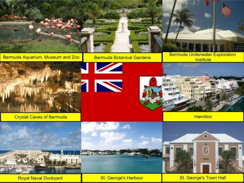 Bermuda Aquarium, Museum and Zoo, Bermuda Botanical Gardens, Bermuda Underwater Exploration Institute, Crystal Caves of Bermuda, Bermudan Flag, Hamilton, Royal Naval Dockyard, St. George's Harbour, St. George's Town Hall