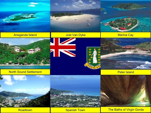 Aneganda Island, Jost Van Dyke, Marina Cay, North Sound Settlement, British Virgin Islands Flag, Peter Island, Roadtown, Spanish Town, The Baths of Virgin Gorda, collage, British Virgin Islands Collage