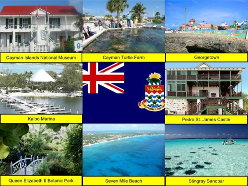 Cayman Islands Collage, collage, Cayman Islands National Museum, Cayman Turtle Farm, Georgetown, Kaibo Marina, Cayman Islands Flag, Pedro St. James Castle, Queen Elizabeth II Botanic Park, Seven Mile Beach, Stingray Sandbar