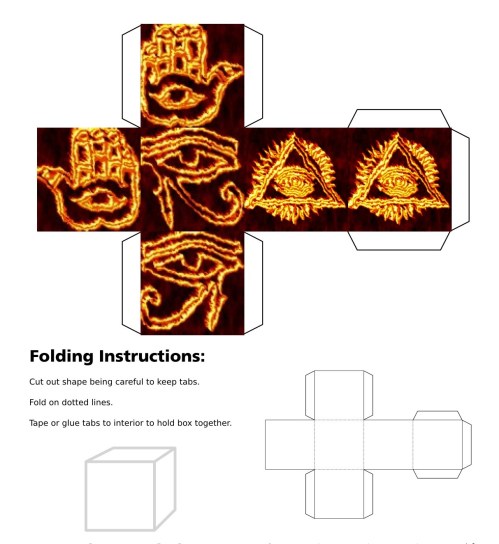 cube, 3d cube, lucky dice, luck symbols, Flames of Fire Eye of Fatima, Flames of Fire Eye of Providence, Flames of Fire Four Leaf Clover, Flames of Fire Horseshoe, Flames of Fire Maneki Neko