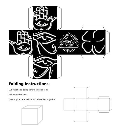 cube, 3d cube, lucky dice, luck symbols, Neon Eye of Fatima, Neon Eye of Providence, Neon Four Leaf Clover, Neon Horseshoe, Neon Maneki Neko