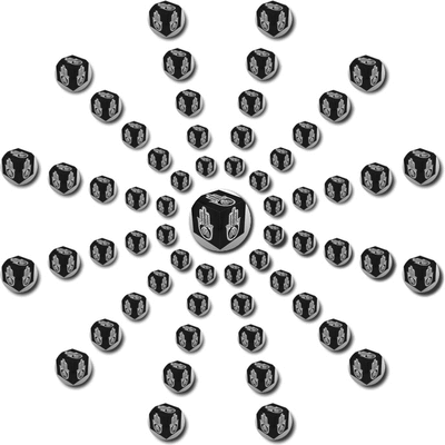 Cube, 3D Cube, Dice, White Eye of Horus, White Eye of Fatima, White Eye of Providence, White Four Leaf Clover, White Horseshoe, White Lotus Flower, White Mandala, banner