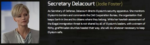 2Jodie Foster as Defense Secretary Delacourt