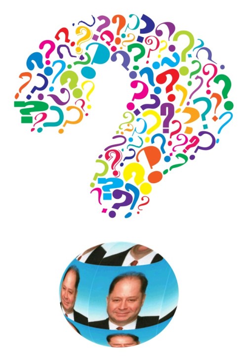 Editable vector question mark formed from many question marks