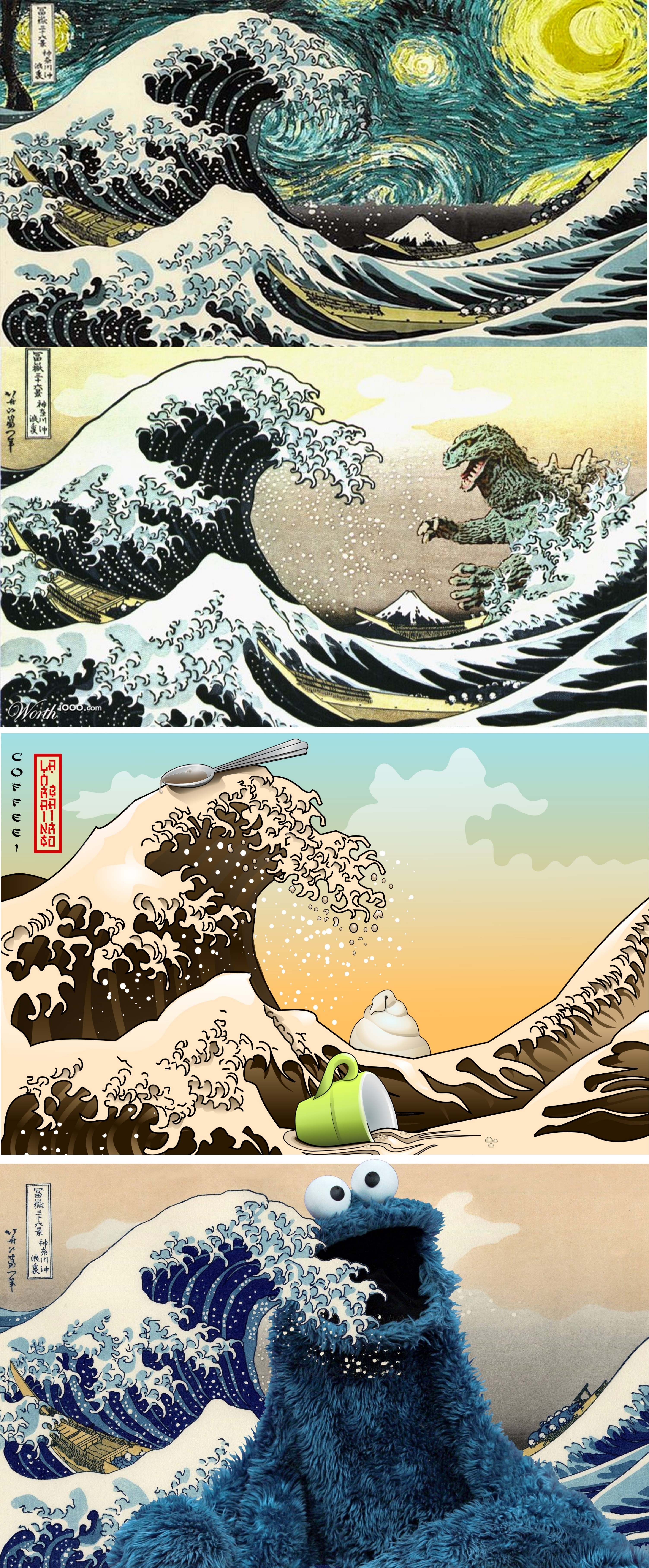 Hokusai Parody Super Poster